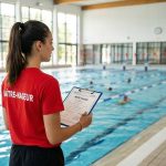 Maître-nageuse diplômée partenaire Home & Eau en bord de piscine