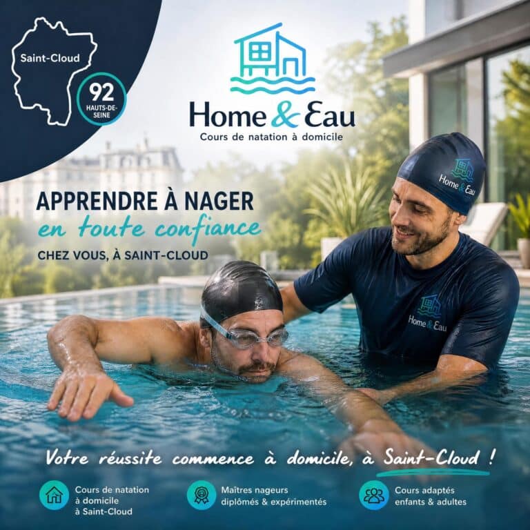 Un adulte qui prend n cours de natation à domicile
